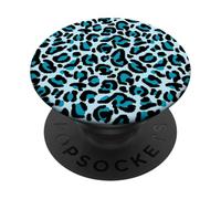 Blue Leopard Print Cute Trendy Girly Cheetah Spots PopSockets Adhesive PopGrip