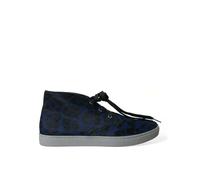 Blue Leopard Print Mid-Top Trainers - male - Dolce & Gabbana - Sneakers - Blue - 8 1/2 UK - Shoes 8 1/2 UK