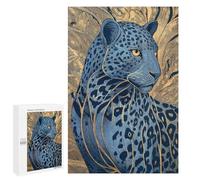 Blue Leopard Wall Art Print Puzzle 1000 Teile Schwer Puzzle Spielzeug Lernspiel Impossible Herausforderungsspielzeug Für Erwachsene Kinder 1000 PCS