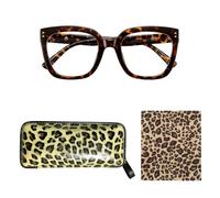 Blue Light Blocking Glasses,Square Blue Light Computer Glasses Womens Men,Lightweight Brown Tortoiseshell Reading Glasses,Anti Eyestrain UV Glare with Eyeglasses Case,Cleaning Cloth For Reading,Gaming