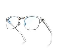 Blue Light Blocking Glasses Square with Anti Computer Glare for Gaming Reading Women and Men, Clear, L