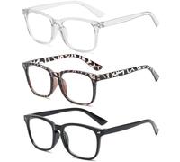 Blue Light Glasses,3 Pcs No Degree Blue Light Blocking Glasses Womens Fake Glasses Clear Lens Anti Blue Light Reading Gaming Glasses for Women Men Computer Screen Filter Headache Eyestrain Glare UV