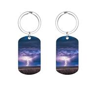 Blue Light-nings Custom Keychains for Men Women Funny Key Chain Accessory Backpack Purse Bag Charms Gifts