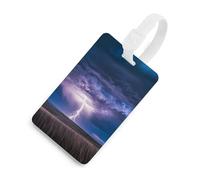 Blue Light-nings Funny Luggage Tag Identifiers Travel Bag Tags with Name ID Label for Suitcase Backpack