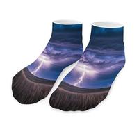 Blue Light-nings Men's Ankle Low Socks 1 Pair No Show Sock Low-Cut Athletic Socks for Women