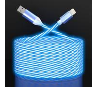 Blue Light Up Cool Flowing LED Breathing USB A to Lightning Car Glowing Charge Cable for iPhone,RGB Glowing Cord for Apple iPhone 14/13/12/11 Pro Max/XR/XS/SE,iPad-6FT (MFi Certified)