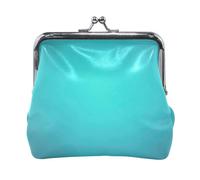 Blue Lightning Clasp Pouch Wallet Key Bags, Leather Key Bag, 4.5"L X 4.1" H, Turquoise Gradient Teal Aqua, One Size, Turquoise Gradient Teal Aqua