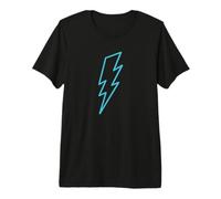 Blue Lightning Minimalist Bolt - Simple Line Symbol Premium T-Shirt