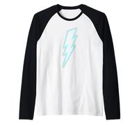 Blue Lightning Minimalist Bolt - Simple Line Symbol Raglan Baseball Tee