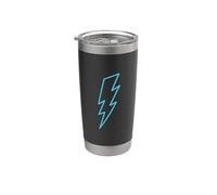 Blue Lightning Minimalist Bolt - Simple Line Symbol Stainless Steel Insulated Tumbler