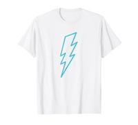 Blue Lightning Minimalist Bolt - Simple Line Symbol Value Graphic T-Shirt, Men, White, S
