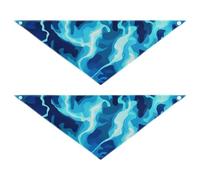 Blue Lightning Turquoise Dog Bandanas Bulk Adjustable Pet Scarf for Boy and Girl Cute Pet Holiday Accessories Decor for Dogs Cats 2 Pack