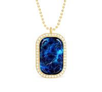 Blue Lightnings Personalized Necklace Print Pattern Pendant With Chain Gifts For Women Men Golden-style-35