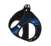 Blue Lights in The City at Night Dog Harness - Equipped with Reflective Straps and Quick Release Buckles - Suitable for Small Cats and Dogs