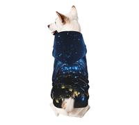 Blue Lights in The City at Night Dog Hoodie – Soft & Breathable Polyester Pet Clothes for Small, Medium, and Large Dogs