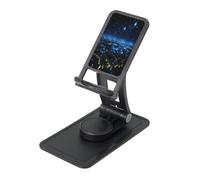 Blue Lights in The City at Night Phone Stand Holder,Adjustable Desk Mount for iPhone and All Phones,360 ° Rotation, Integrated Folding, Square Base