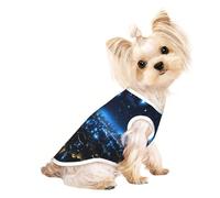 Blue Lights in The City at Night Small Dog Shirt,Soft Breathable Dog Shirt for Dogs Cats Boy Girl Pet Tshirt,Suitable for Small Pets