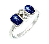 Blue Linde Star Stone Silver Plated Ring Women Jewelry C1152BG_P 1/2