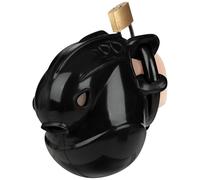 Blue Line Full Restraint Silicone Chastity Cage for Cock & Balls Black