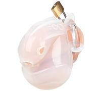 Blue Line Full Restraint Silicone Chastity Cage for Cock & Balls White