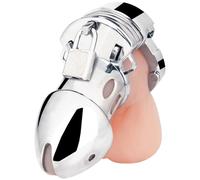 Blue Line Obedience Silver Chastity Cage