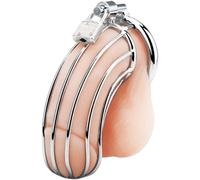 Blue Line Prisoner Cock Cage Silver