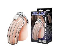 Blue Line Prisoner Metal Cock Cage - Lockable Chastity Cage