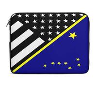 Blue Line U.s. Alaska State Flag Funny Laptop Sleeve Case with Double Zipper Trendy Protective Computer Cover 10-17 Inch