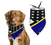 Blue Line U.s. Alaska State Flag Triangle Dog Bandana Adjustable Pet Bibs Summer Washable Scarf for Small Medium Large Pets