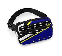 Blue Line U.s. Alaska State Flag Unisex Waist Pack Bag Adjustable Bum Bags Travel Money Pouch for Shopping Hiking Cycling