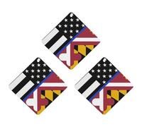 Blue Line U.S. Maryland Flag Car Air Freshener 3-pack Aromatherapy Tablets Hanging Scented Cards for Rooms Bathrooms Wardrobe Rhombus