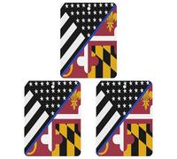 Blue Line U.S. Maryland Flag Car Air Freshener 3-pack Aromatherapy Tablets Hanging Scented Cards for Rooms Bathrooms Wardrobe Square