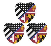 Blue Line U.S. Maryland Flag Car Air Freshener 3-pack Aromatherapy Tablets Hanging Scented Cards for Rooms Bathrooms Wardrobe Love form