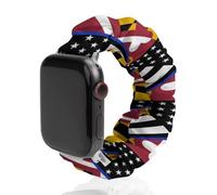 Blue Line U.S. Maryland Flag Watch Band Compatible with IWatch Bands Series 6 5 4 3 2 1 Elastic Replacement Wristband