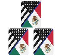 Blue Line U.S. Mexican Flag Car Air Freshener 3-pack Aromatherapy Tablets Hanging Scented Cards for Rooms Bathrooms Wardrobe Square