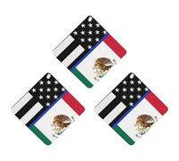 Blue Line U.S. Mexican Flag Car Air Freshener 3-pack Aromatherapy Tablets Hanging Scented Cards for Rooms Bathrooms Wardrobe Rhombus