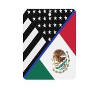 Blue Line U.S. Mexican Flag Car Air Freshener Aromatherapy Tablets Hanging Scented Cards for Rooms Bathrooms Wardrobe Square