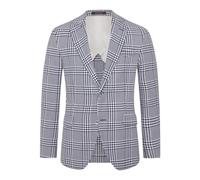 Blue Linen Blend Regular Fit Blazer - male - Oscar Jacobson - Blazers - Gray - 2XL - Jackets 2XL