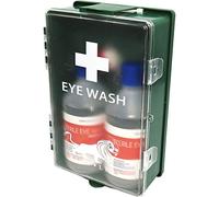 Blue Lion HSE Eye Wash Care First Aid Medical Station Kit Case Wall Mountable - Single Station Pack
