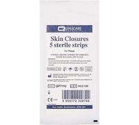 Blue-Lion Wound Closure Strips 75mm x 3mm, 5 Strips per Pack, Pack of 10 - Sterile, Hypo-Allergenic Adhesive, CE Approved