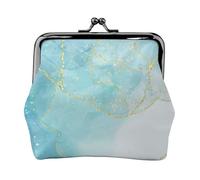 Blue Liquid Marble, PU Leather Coin Purse, Small Wallets, Change Pouch with Kiss Lock Clasp Buckle, Change Purse