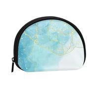 Blue Liquid Marble, Women's Storage Bag Shell Makeup Bag Small Coin Purse Shell Change Pouch