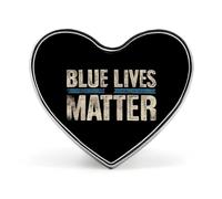 Blue Lives Matter Heart-shaped Brooch Pins Metal Badge Lapel Pin Jacket Hat Bag Accessories
