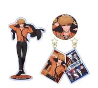 Blue Lock Badge Key Set Three Pieces Acrylic Stand Key Chain Pet Double Flash Badge Combination 16CM/6.3INCH (3)