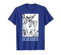 Blue Lock Gin Gagamaru Goalkeeper Big Chest Panel Portrait T-Shirt, Men, Royal Blue, 3X-Large