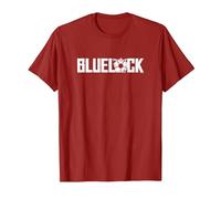 Blue Lock Official Epic White Bold Distressed Big Chest Logo T-Shirt, Men, Cranberry Red, Large