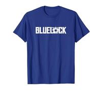 Blue Lock Official Epic White Bold Distressed Big Chest Logo T-Shirt, Men, Royal Blue, XX-Large