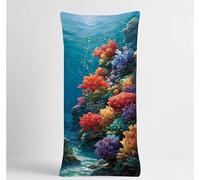 Blue Long Pillow Case 60x20in, Natural Body Pillow Cases, Side Sleeper Soft Velvet Pillowcases with Double-Sided Printing, Hidden Zipper, Outdoor Cushions for Bed Sofa Bedroom Home Decor Gifts S-3745