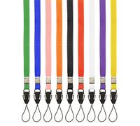 Blue Loop Lanyard Plain Colour By Lanyards Tomorrow | Pack of 10 Neck Straps With String Clip For Gym Key Name Tag Badge Pass Holders USB Flash Drive Key ID card and Small Electronic Devices