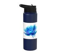 Blue Lotus Flower Botanical Stainless Steel Insulated Water Bottle